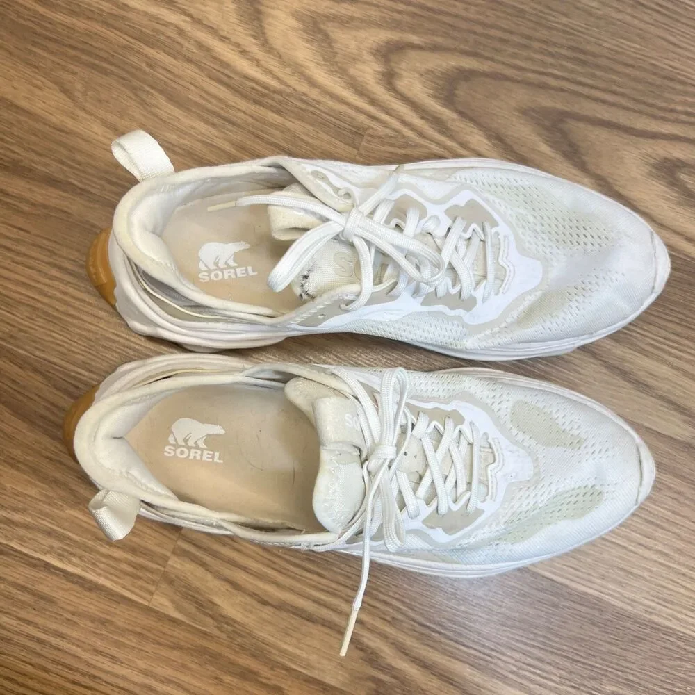 Sorel Kinetic Breakthru Running Athletic Sneaker‎ Shoe Chunky White Womens Sz 10